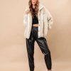 Coats & Jackets * | Fore-001 Emma Teddy Pocketed Jacket Oatmeal Final Sale