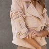 Coats & Jackets * | Fate-001 Lennox Faux Suede Jacket Cream Final Sale