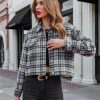 Coats & Jackets * | Prom-001 West Coast Plaid Cropped Shacket Final Sale