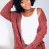 Tops * | Shop Kloset Essentials The Cozy Up Cardigan-Root Beer