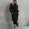 Coats & Jackets * | On T-001 Eileen Pocketed Lace Sleeve Coat Black Final Sale