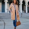 Coats & Jackets * | Dee-001 Bruin Pocketed Trench Coat Khaki Final Sale