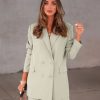 Coats & Jackets * | Fore-001 Talk To Me Pocketed Blazer Sage Sale