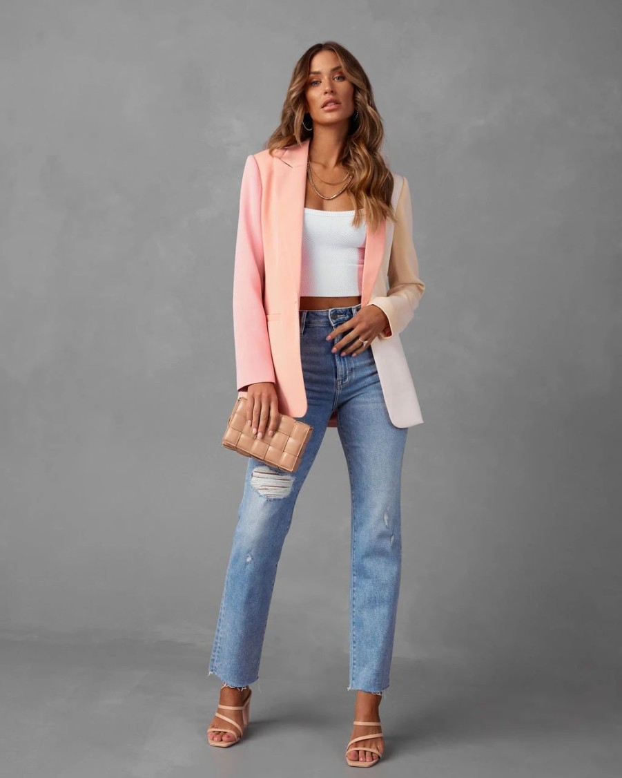 Coats & Jackets * | Endl-001 Sherbert Colorblock Blazer