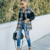 Coats & Jackets * | Sadi-001 Amata Cotton Blend Plaid Shacket Final Sale