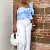 Tops * | Shop Kloset Essentials A Really Cute Ruffle Top (Chambray)