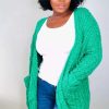 Tops * | Shop Kloset Essentials The Cozy Up Cardigan-Matcha Green