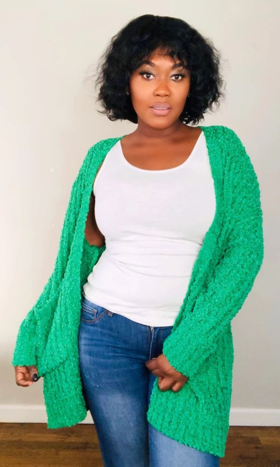 Tops * | Shop Kloset Essentials The Cozy Up Cardigan-Matcha Green