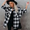 Coats & Jackets * | Skyl-001 Paxon Plaid Button Down Shacket Final Sale