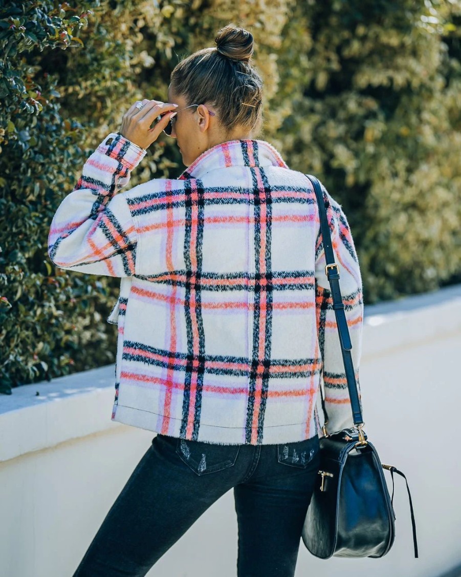 Coats & Jackets * | Baga-001 Raylan Pocketed Plaid Jacket Final Sale