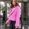 Coats & Jackets * | Suga-001 Wednesdays We Wear Pink Teddy Pocketed Jacket Final Sale