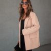 Coats & Jackets * | Dee-001 Tessa Pocketed Blazer Beige Sale