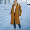 Coats & Jackets * | Fore-001 Hamden Pocketed Trench Coat Camel Final Sale