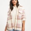 Coats & Jackets * | Mabl-001 Lydia Faux Sherpa Pocketed Jacket Lavender/Ivory Final Sale