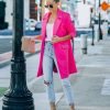 Coats & Jackets * | Skie-001 Frisco Pocketed Coat Hot Pink Final Sale