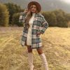 Coats & Jackets * | Lush-001 Igloo Pocketed Plaid Coat Blue Final Sale