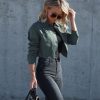 Coats & Jackets * | Aaa-001 Jane Crop Lightweight Jacket Olive Final Sale