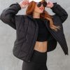 Coats & Jackets * | Oliv-001 Hunter Quilted Pocketed Jacket Black Final Sale