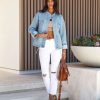 Coats & Jackets * | Blu-001 Justina Cargo Denim Jacket Last Chance